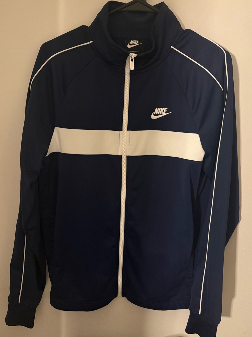 Nike Men's Navy and White Performance Track Jacket